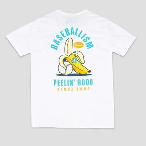 Baseballism peelin good banana short sleeve graphic tshirt youth medium